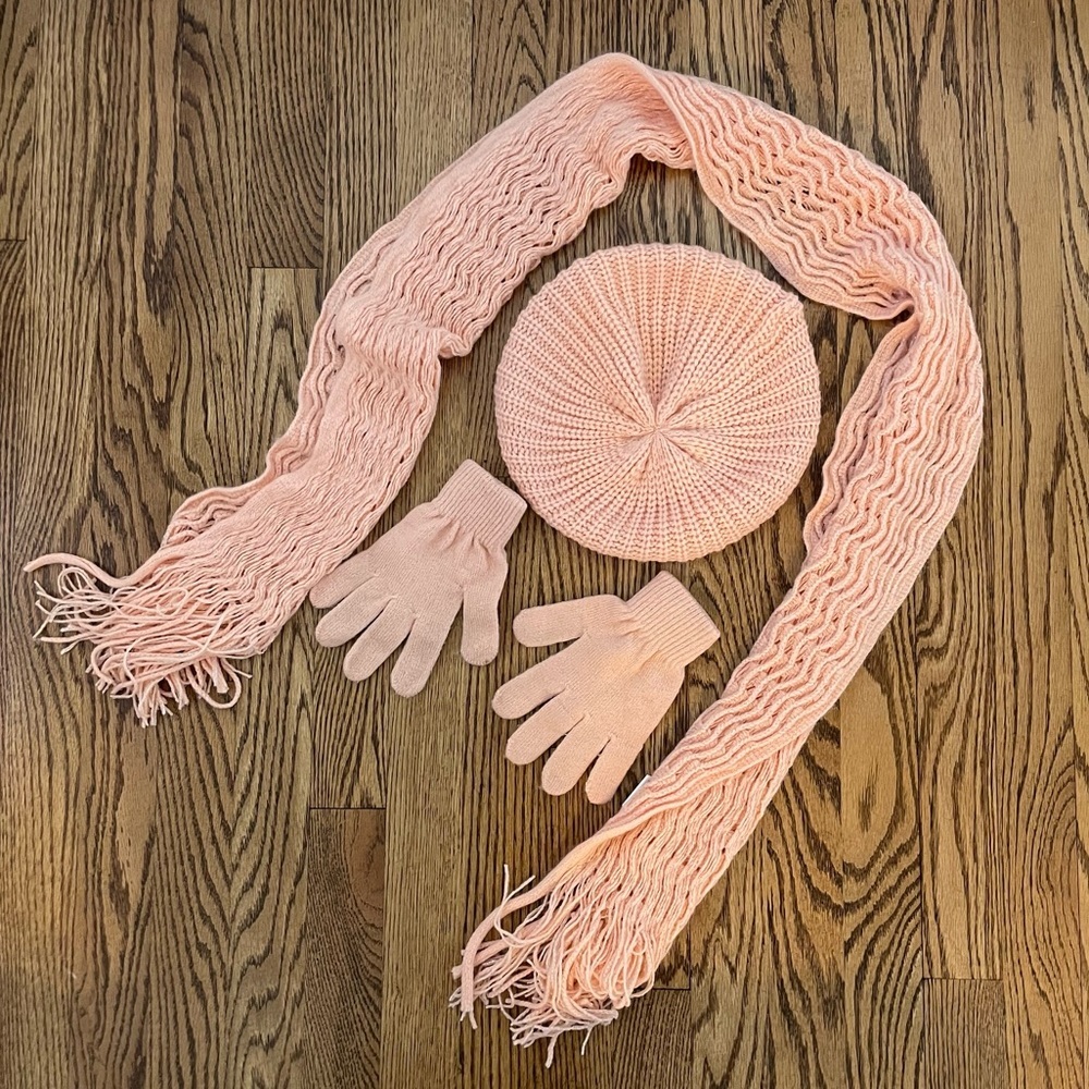 Knit Hat, Gloves, and Scarf Set